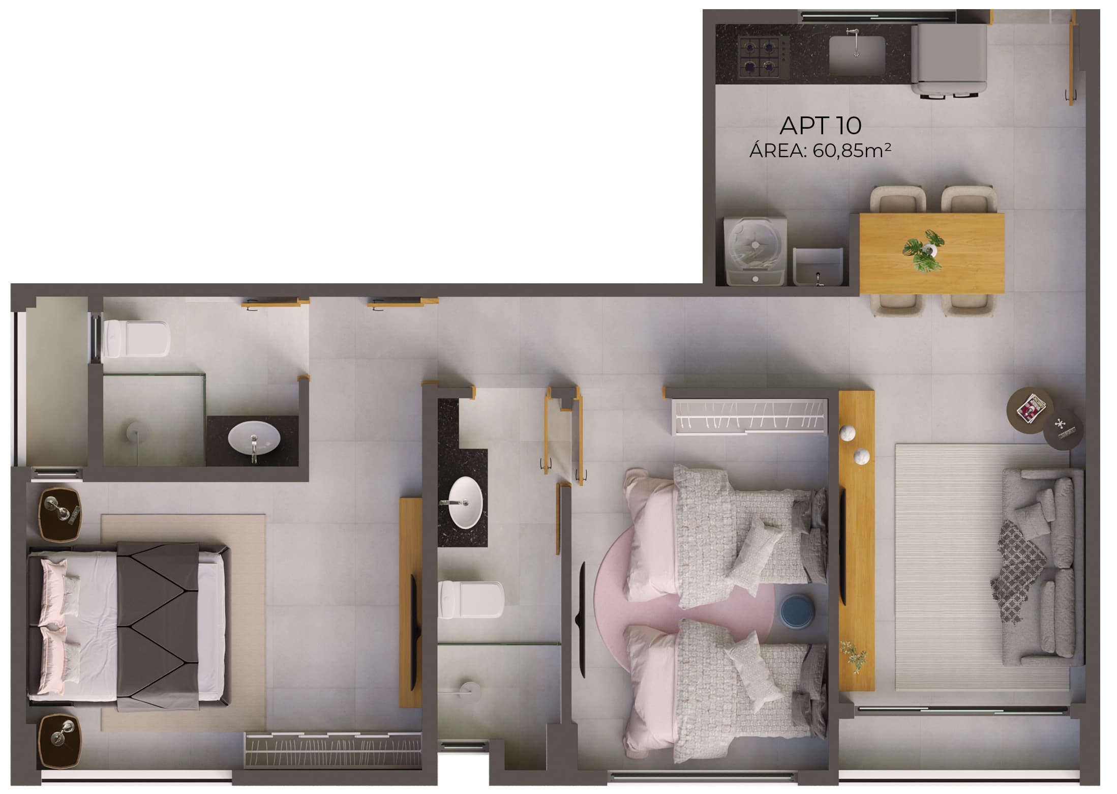 Apartamento de 60m²