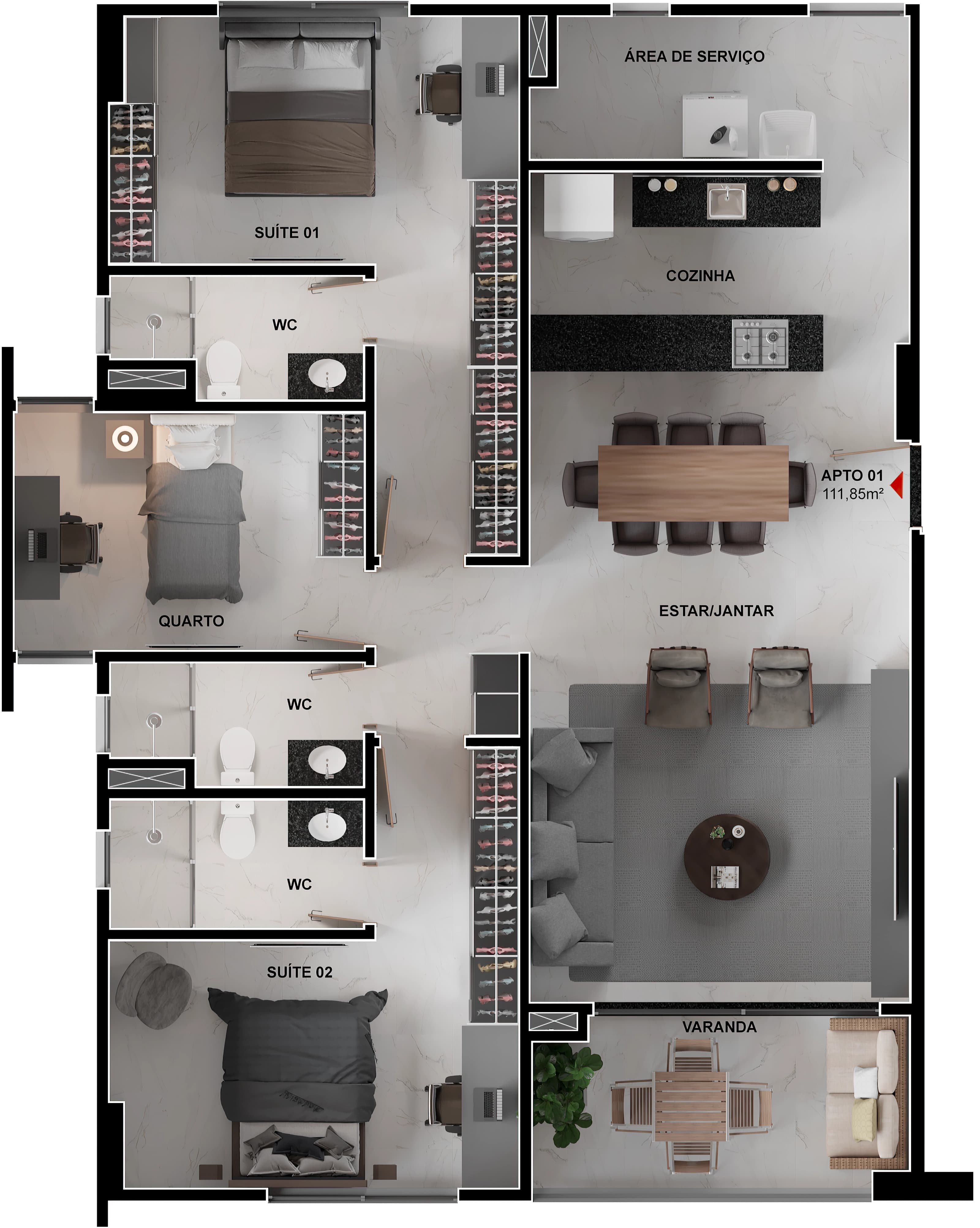 Apartamento de 111m²